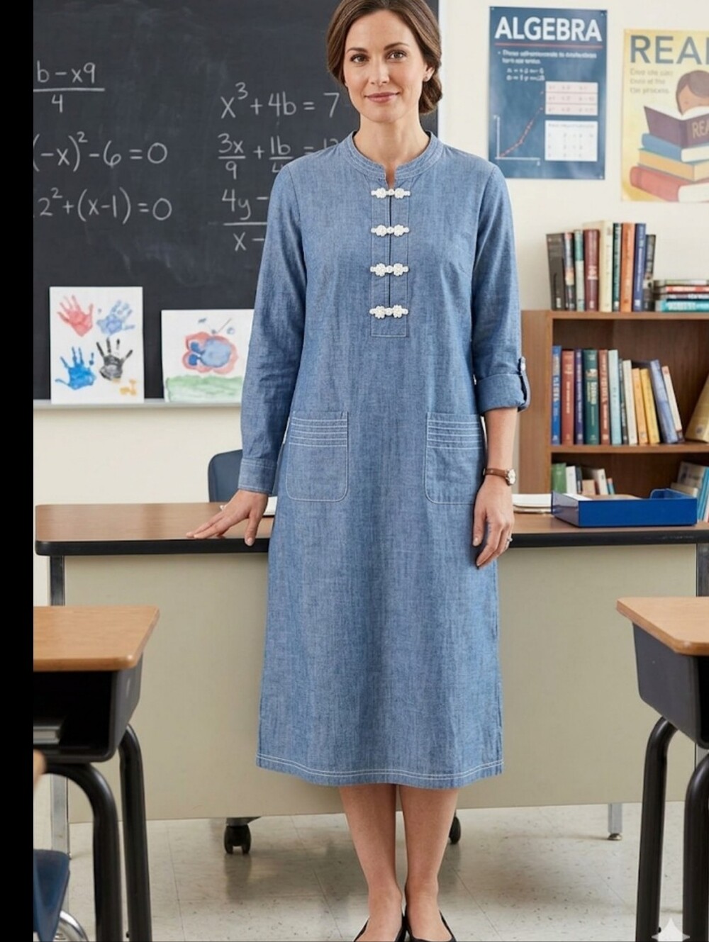 New chambray shirt Dress sz 4 Artizara preppy a-line